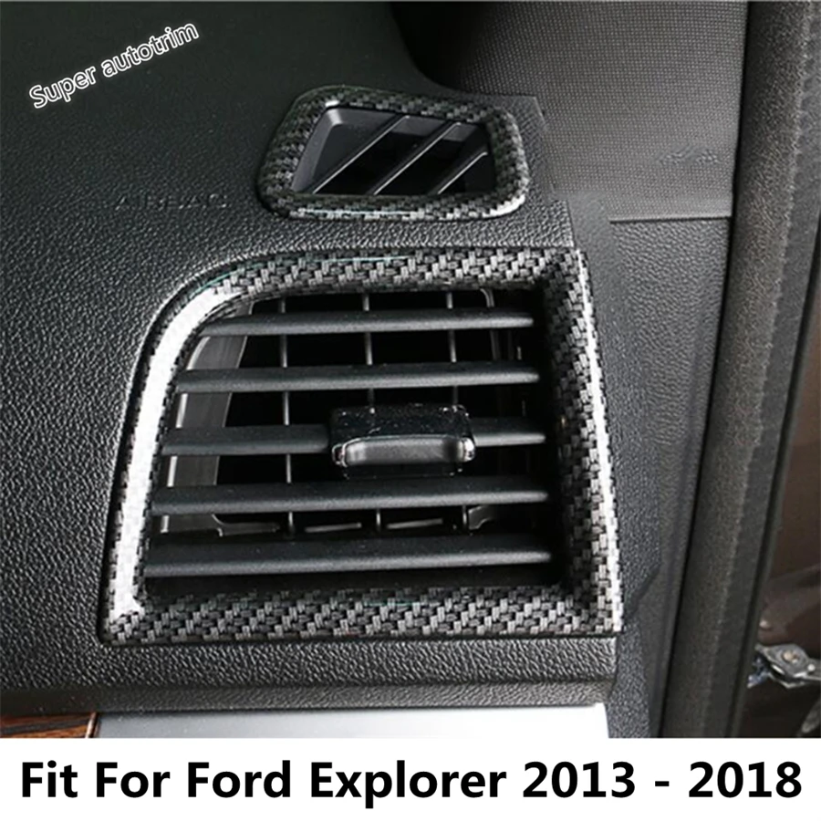 

Dashboard Air Conditioning AC Outlet Vent Decoration Cover Trim For Ford Explorer 2013 - 2018 Carbon Fiber Accessories Interior