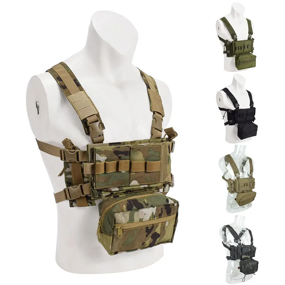 

Tactical MK3 Chest Rig Vest With Drop Down Pouch FOR M4 AK Magazine Inserts Paintball Hunting Airsoft Combat Vest