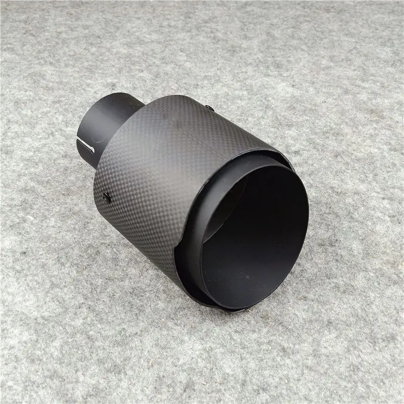 1 Piece Out 130MM Exhaust Pipe Muffler Tip 304 Stainless Steel Carbon Fiber Tail Throat Rear Nozzles Universal Car Modified Part