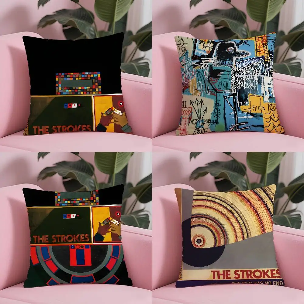

Rock Band The S-Strokes Is This It Pillow Case Anti-dustmite Pillowcase Invisible zipper silky short plush Sofa cushion cover