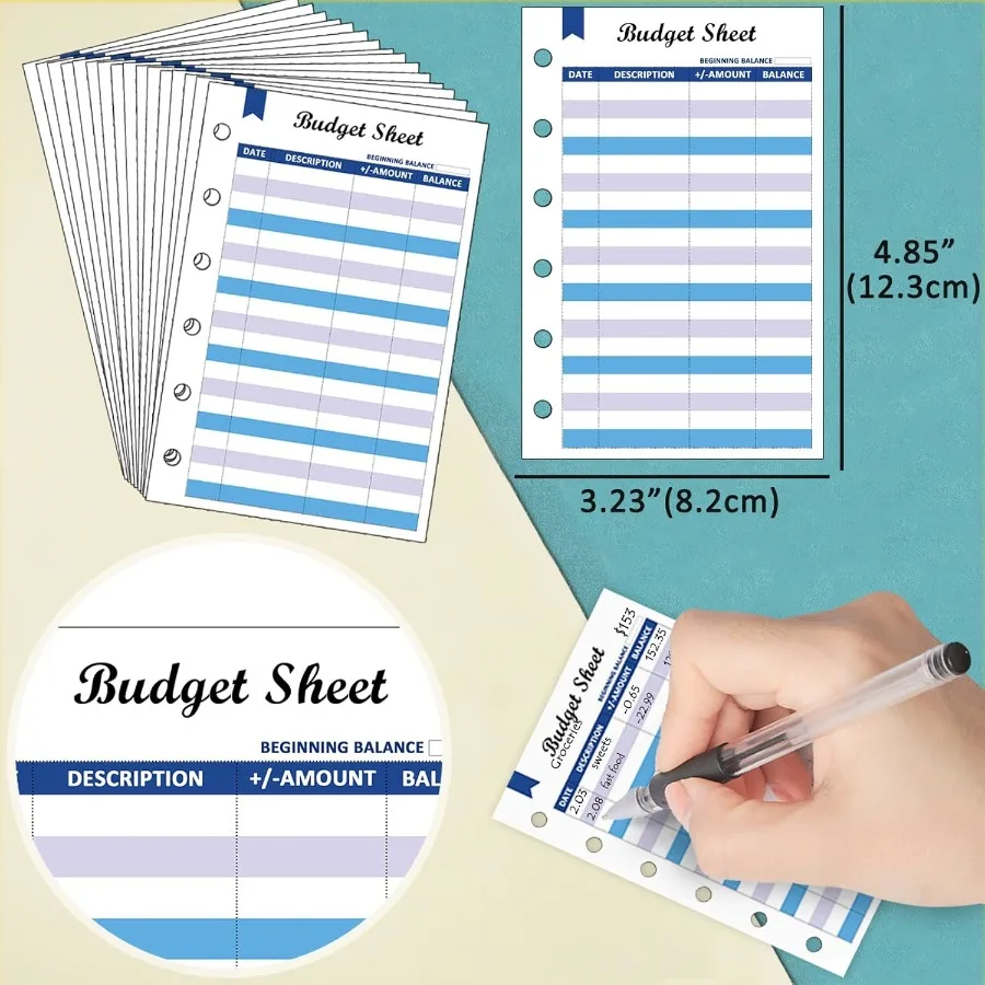 A7 6 Ring Budget Binder with Zipper envelopes Budget Book Label and Category Stickers Budget Sheet Refill Paper for Men and n 1