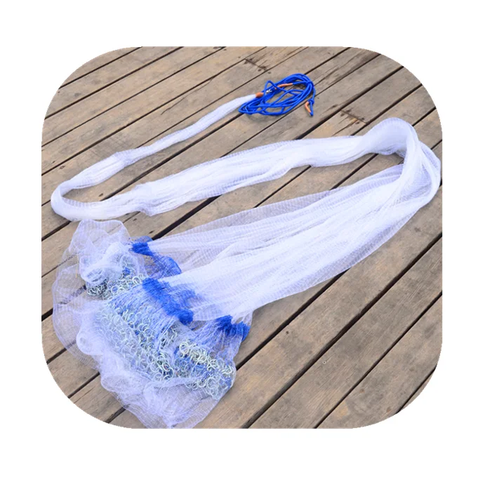 

Bottom Pocket 12ft Korea Iron Chain Fishing Nets 3/8" Cast Net Monofilament Cast Net