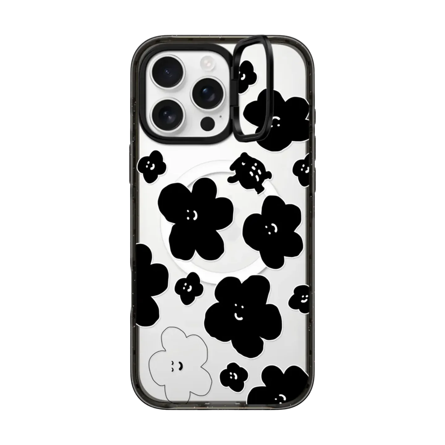 

6010420 Lens Ring Stand Acrylic Border Magnetic Case: Compatible with IPhone 17 16 15 14 13 12 Pro Max 17Pro