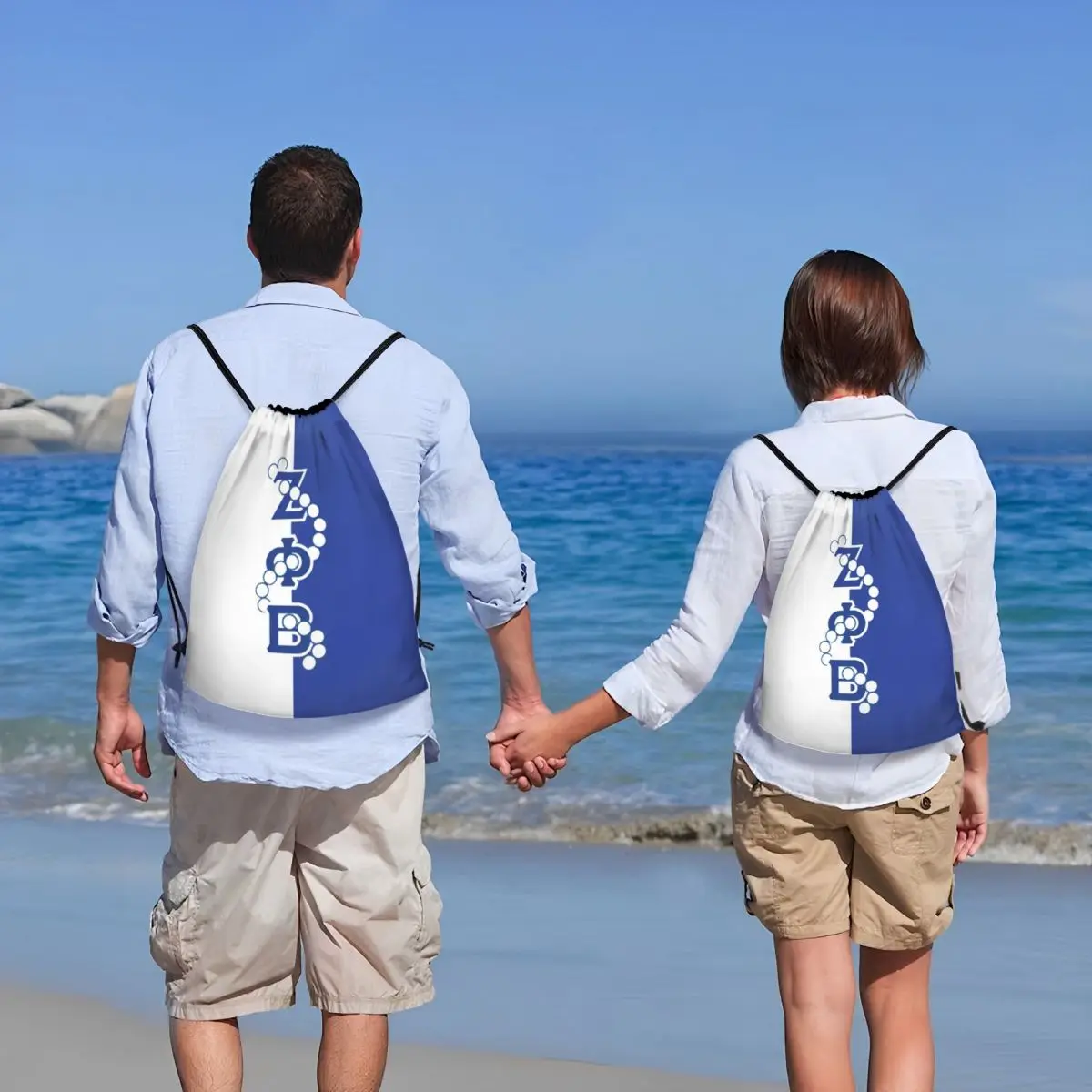 Zeta Phi Beta Logo Drawstring Mochila, Sports Gym Bag para homens e mulheres, ZOB Sorority Training Sackpack