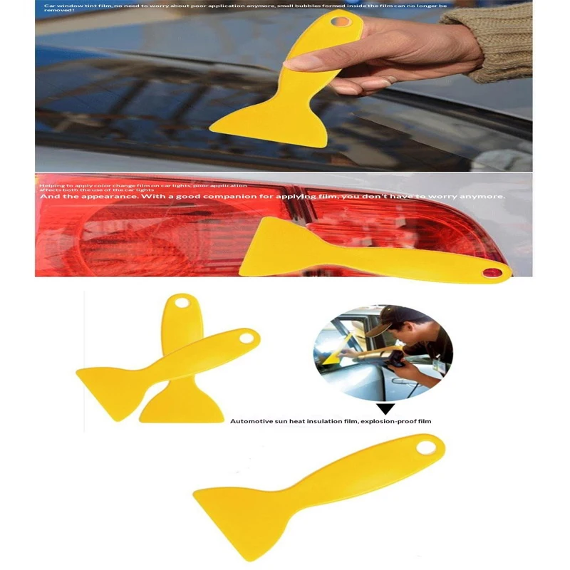 Car Window Tinting Tools Yellow Squeegee Glass Window Film Headlight Film Triangular Squeegee