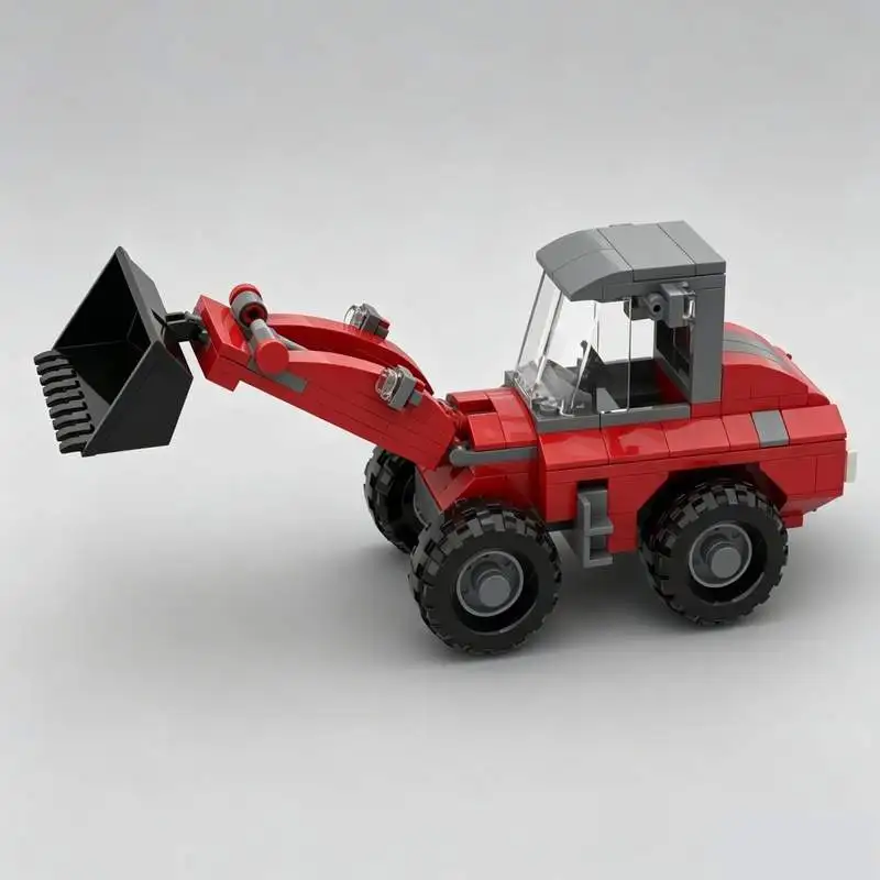 171Parts Wheel Loader Construction Vehicle Model MOC Custom Building Blocks DIY Assembly Toy Educational Creative Gift Display