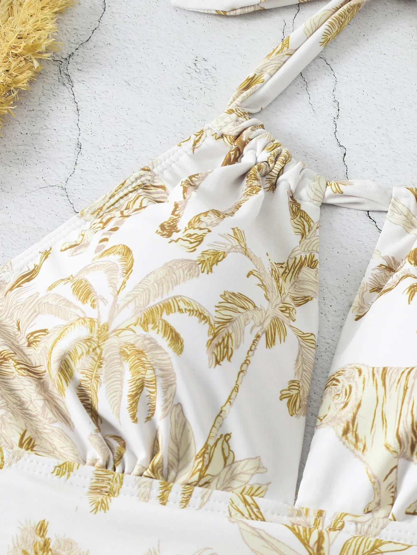 Traje de baño de una pieza con estampado de jungla de tigre de moda para mujer; traje de baño festivo