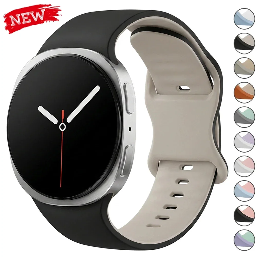 Zweifarbiges Silikonarmband für Samsung Watch 9 8 40mm 44mm Sportband Armband für Samsung Galaxy Watch 8 Classic 46mm Weiches Armband