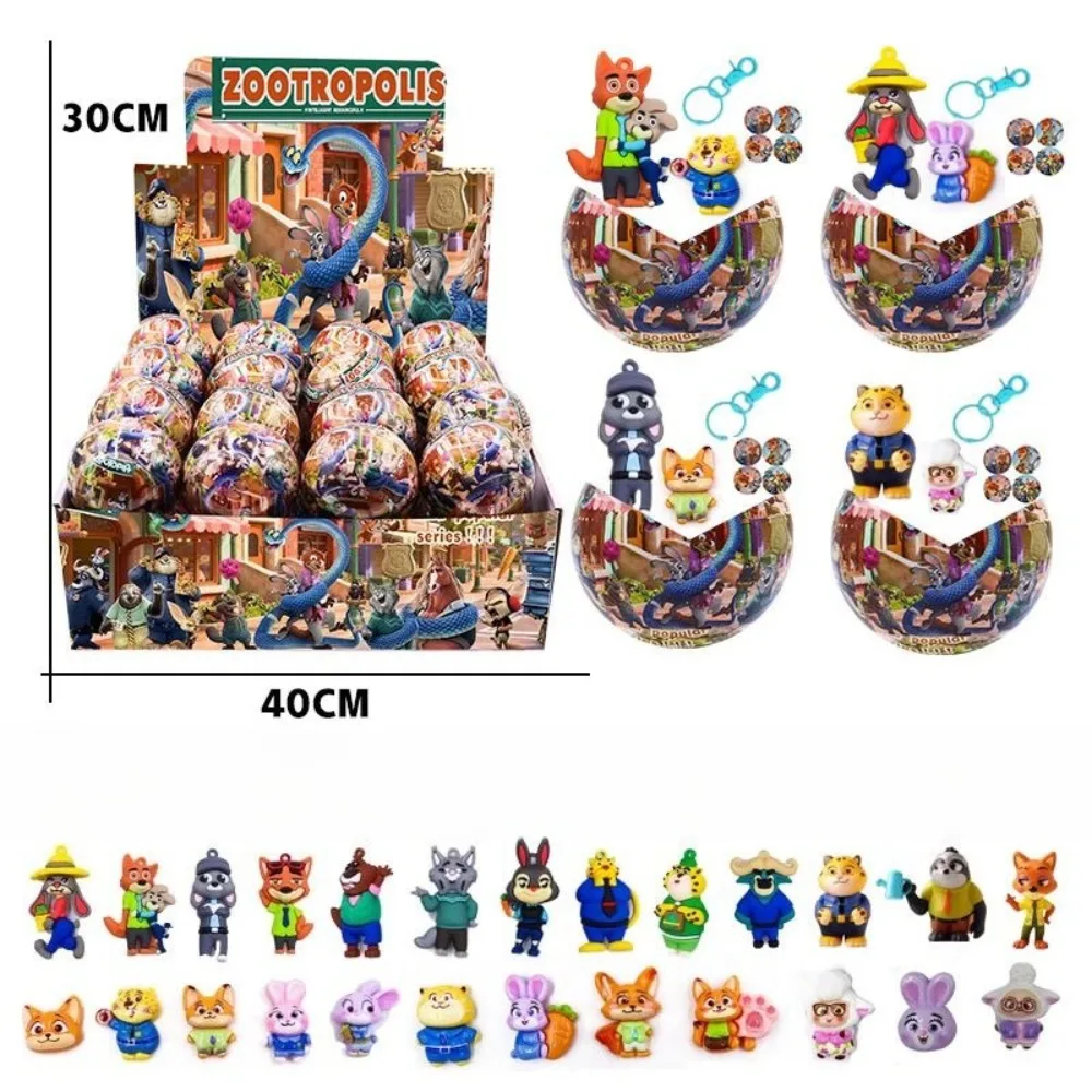 Nouvelles figurines Disney Zootopia, jouets Gashapon, boîte aveugle, personnages de dessins animés Nick et Judy, figurines de jouets, poupées pour les fans, cadeau d'anniversaire pour enfants