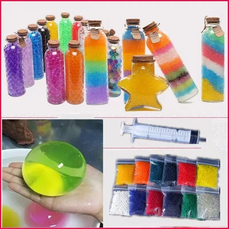 500g/bag Crystal Soil Water Beads Hydrogel Gel Polymer Flow Mud Grow Ball Beads Orbiz Growing Children Kids Toy Water Balls