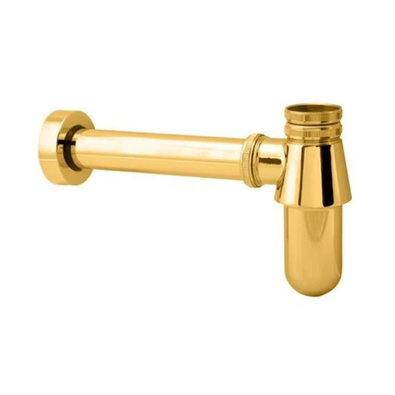 Bagnolux Luxurious P-Trap Old Style Solid Brass Wall Siphon Bottle Trap With Basin Pop Up Waste Plumbing Tube Factory Direct view 5