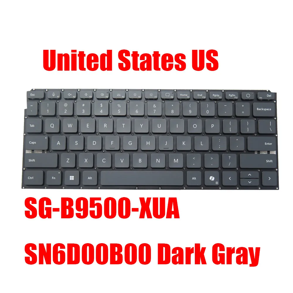 

Клавиатура для ноутбука SG-B9500-XUA SN6D00B00 Dark Grey\SG-B9560-XUA SN6D10B10 Светло-серый без рамки Соединенные Штаты США новая