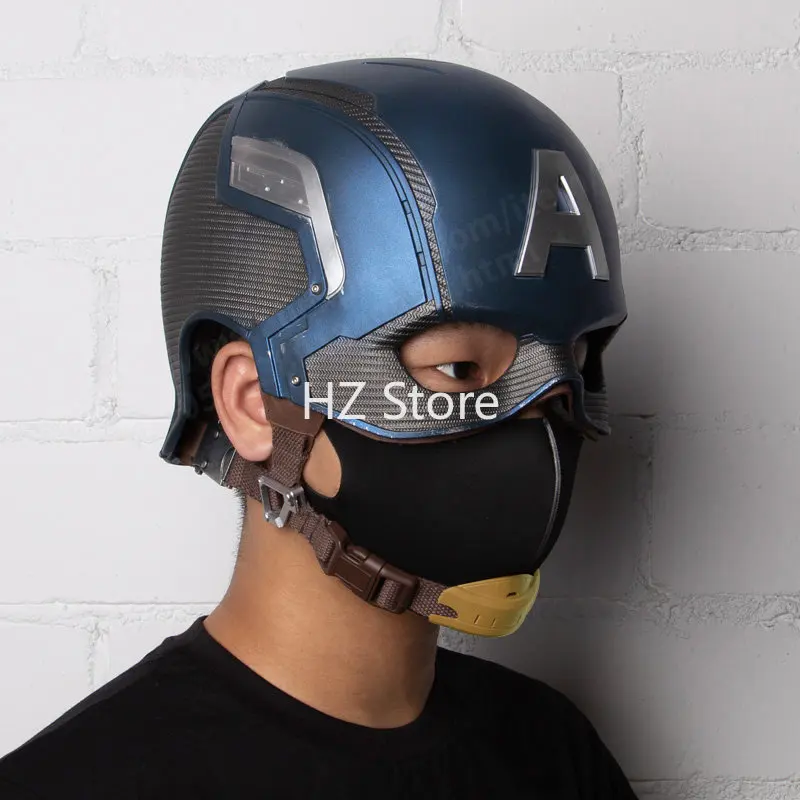 【キャプテンアメリカ】新品 未使用 1/1 ヘルメット コスプレ マスク Captain America Helmet, Genuine Leather Strap, 1:1 Wearable
