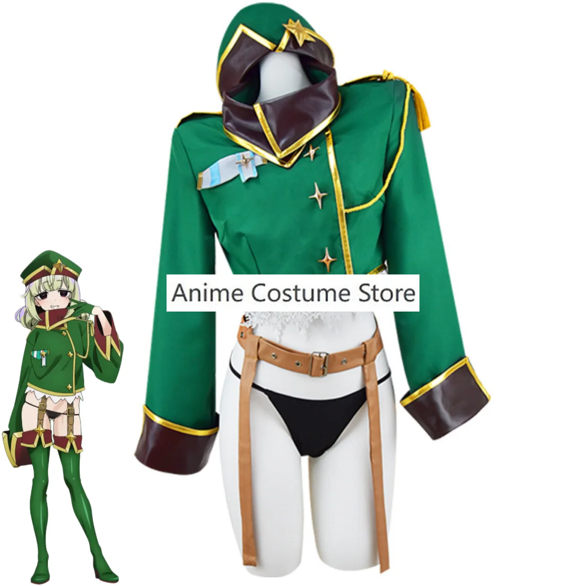 Disfraz de Cosplay de Anime Gushing Over Magic Girls Araga Kiwi, abrigo corto verde, peluca de uniforme, traje de Carnaval Kawaii Sexy para mujer adulta