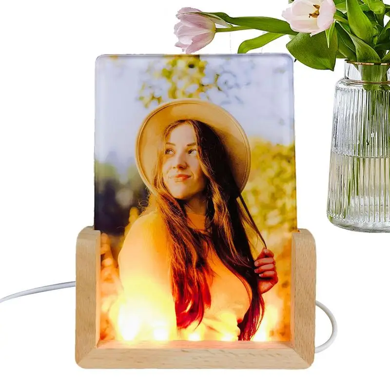 

Sublimation Night Lights Blanks Sublimation Photo Blanks LED Acrylic Light Base Heat Transfer Acrylic Photo Frame Blank