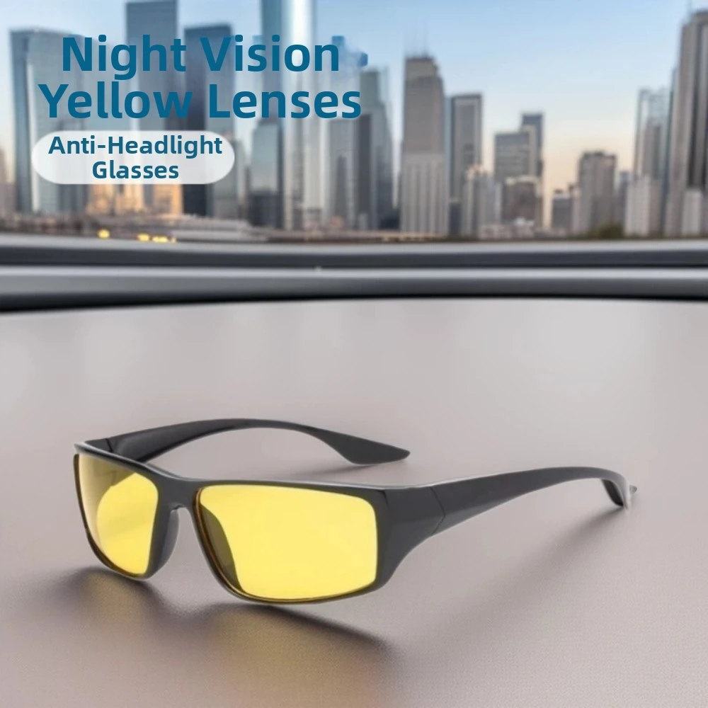 Anti-Glare Night Driving Glasses Enhanced Light Night Vision Night Vision Goggles Fashion Frame Design UV Protection