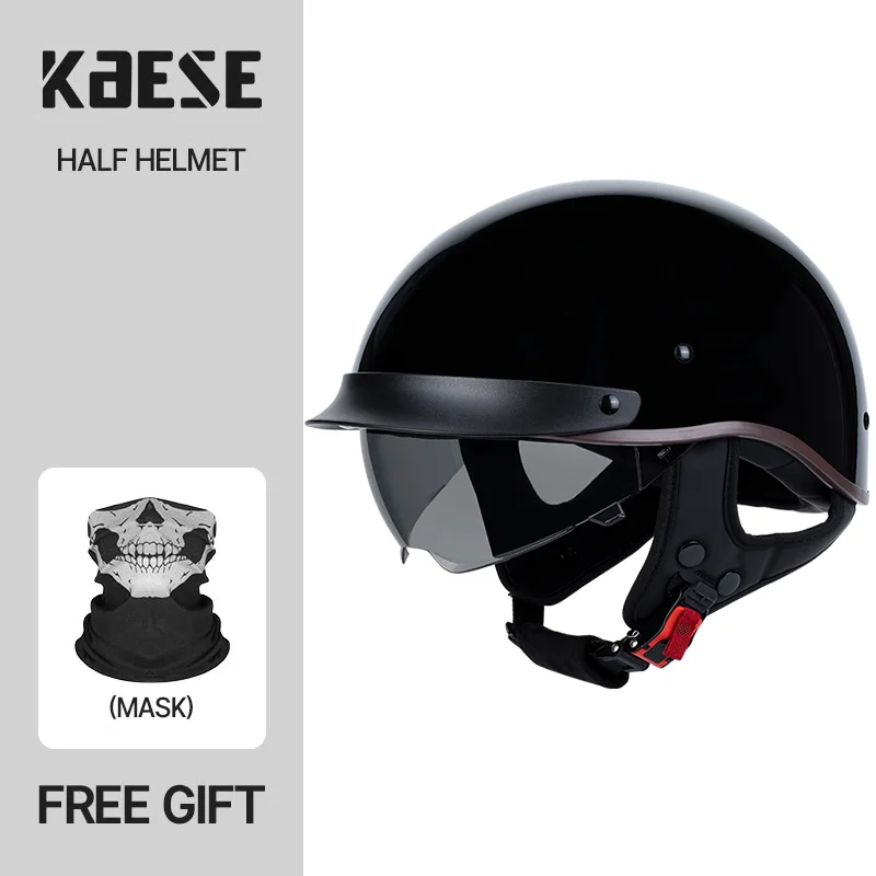 

New Design Black Motorcycle Helmet Moto Helmets Men Women Half Helmet Inner Lens Casco Four Seasons Riding Scooter Capacetes