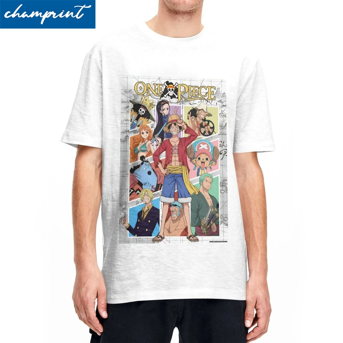 

Casual One Piece T Shirt Men O-neck Short Sleeve Top Tee Japan Manga Cotton Summer Clothes