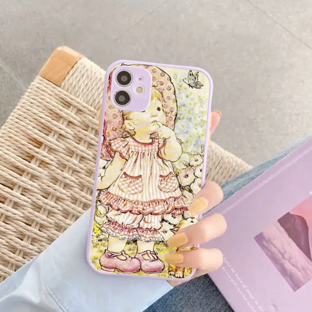 Sarah Kay Little Girl Phone Case for iPhone 14 11 12 13 Mini Pro Max 8 7 Plus X XR XS MAX Translucent Matte Cover