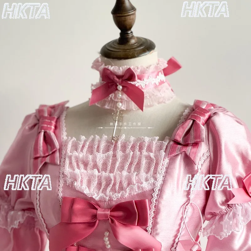 Zoete schattige Lolita handgemaakte productie kant boog parel roze hoofdbanden BNT hoed Kawaii cosplay accessoires haarspeldjes hoofddeksel vrouwen