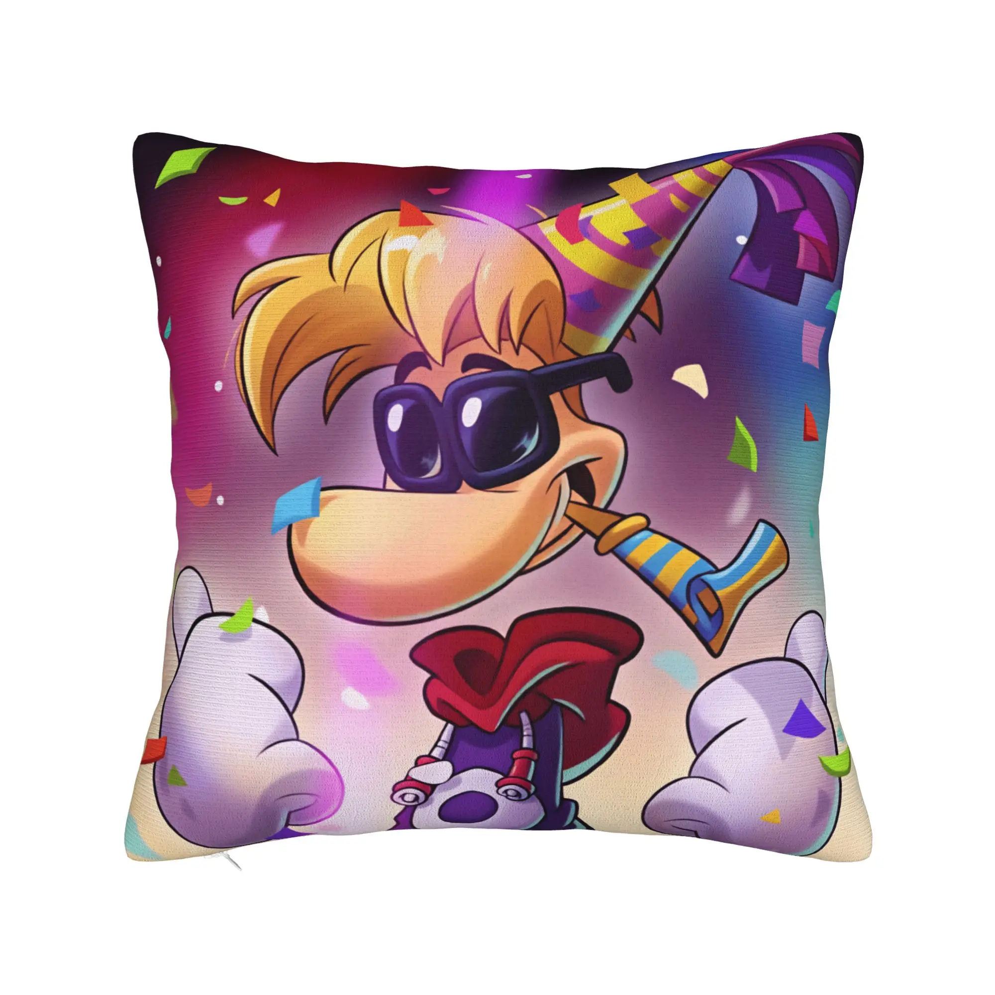 Flying fist attack Raymans Pillow Cover  Square Cushion Cover Retro Trendy Pillow Case For Sofa Couch Bed Living Room