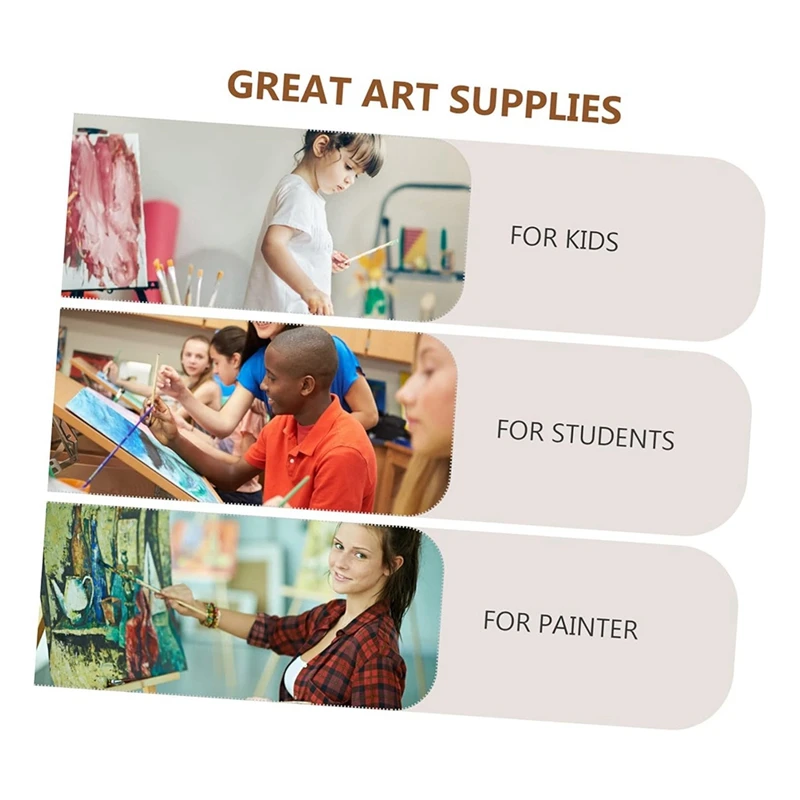 5Pcs Natural Template Paint Brushes The Brush Painting Wooden Painting Brush Crafts Natural Short Game Crafts Making Easy To Use