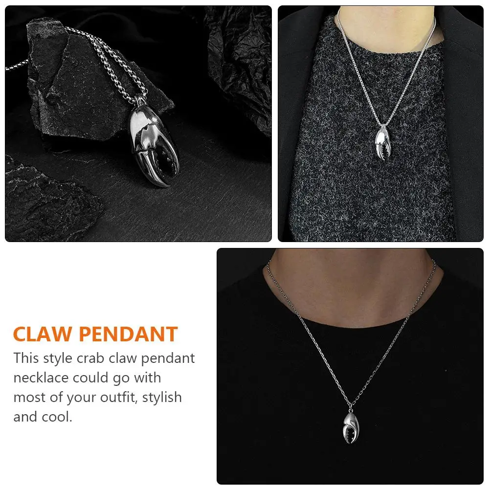 

Titanium Steel Claw Pendant Necklace Durable Stainless Creative Neck Chain Steel Hip-hop Necklace For Party Accessories