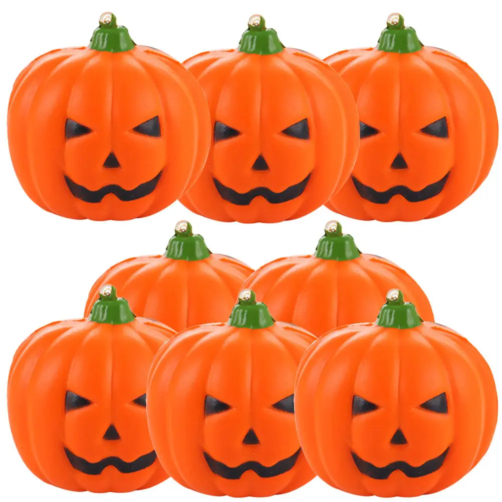 8個入り-ハロウィン-パンプキン-スクイーズ-減圧-ストレス解消-子供向けパーティー-スローライジング感覚玩具-ホームオフィス-リラックスグッズ