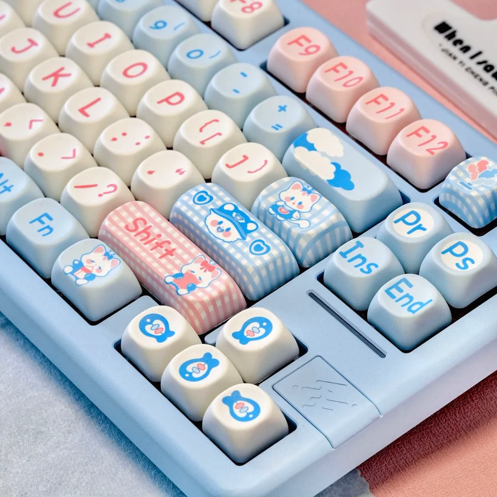 

Cute Cat MOA Keycap PBT Baby Plan Keyboard Keychain Compatible with 60/64/84/98/108 Gaming Mechanical Keyboard MX Switch