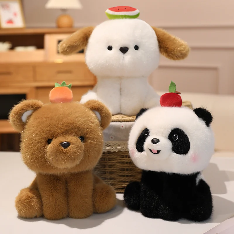 

Cartoon Stuffed Animal Dolls Soft Sitting Plush Toys Dog Panda Bear Cow Elephant Designs Lovely Pillow Birthday Gift Decor