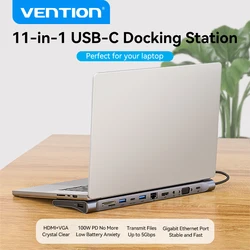 Vention USB C HUB Docking Station for Steam Deck to HDMI RJ45 PD100W Dock for Asus ROG Ally Nintendo Switch MacBook PC USB HUB