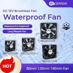 Waterproof Cooling Fan Series - DC 12V Dual Ball Bearings - Dustproof and Moisture-Resistant - Sizes 80x25mm, 120x25mm, 120x38mm