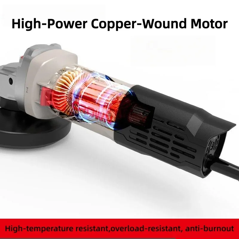 Electric Angle Grinder Cutting and Polishing Machine for Metal Wood and Stone Rust Removal and Burr Removal Electric Tool