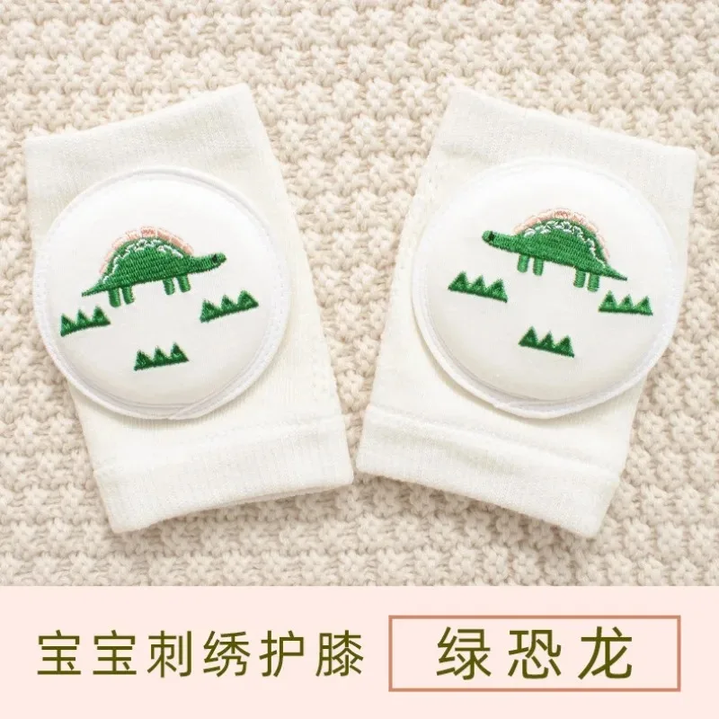 Infant mesh knee pads baby summer thin section toddler protective gear children cartoon embroidery elbow pads knee pads