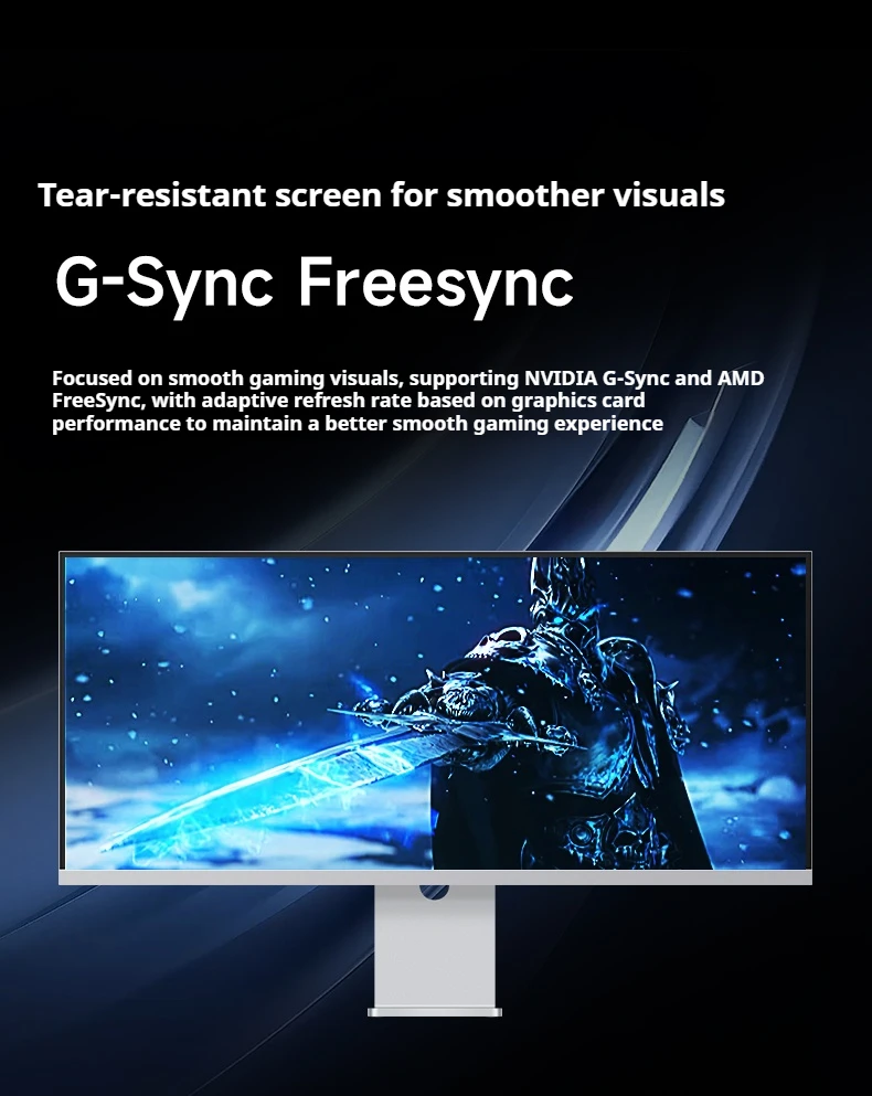 Monitor da 34" Schermo per pesci 2K Supporto multitasking Tipo-C 65W Ricarica Display per computer da gioco Lega di alluminio