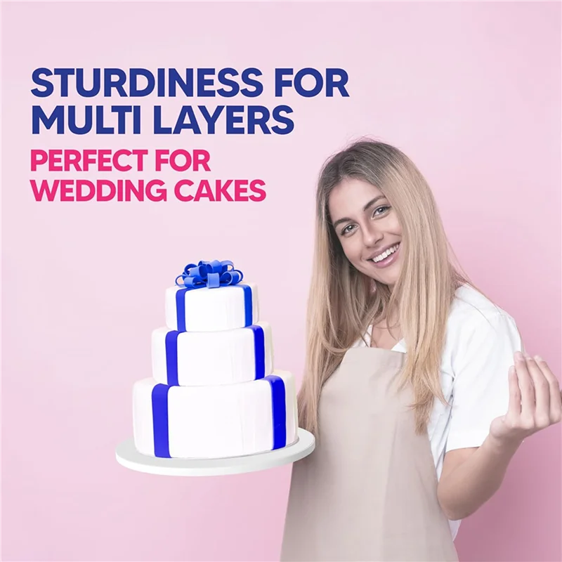 

ABJI-Cake Boards,12 Inch Cake Drum Cake Boards 12 Inch Round - Bend Resistant Multi-Layered Cake Base For Displays 15PCS