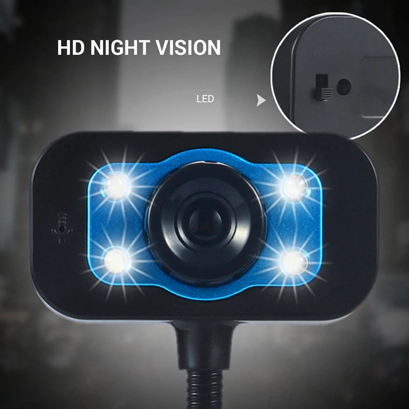 كاميرا ويب ABFT-2X USB كاميرا ويب عالية الوضوح 4 كاميرا ويب LED مع ميكروفون لسطح المكتب لأجهزة الكمبيوتر المحمول Skype Youtube #4