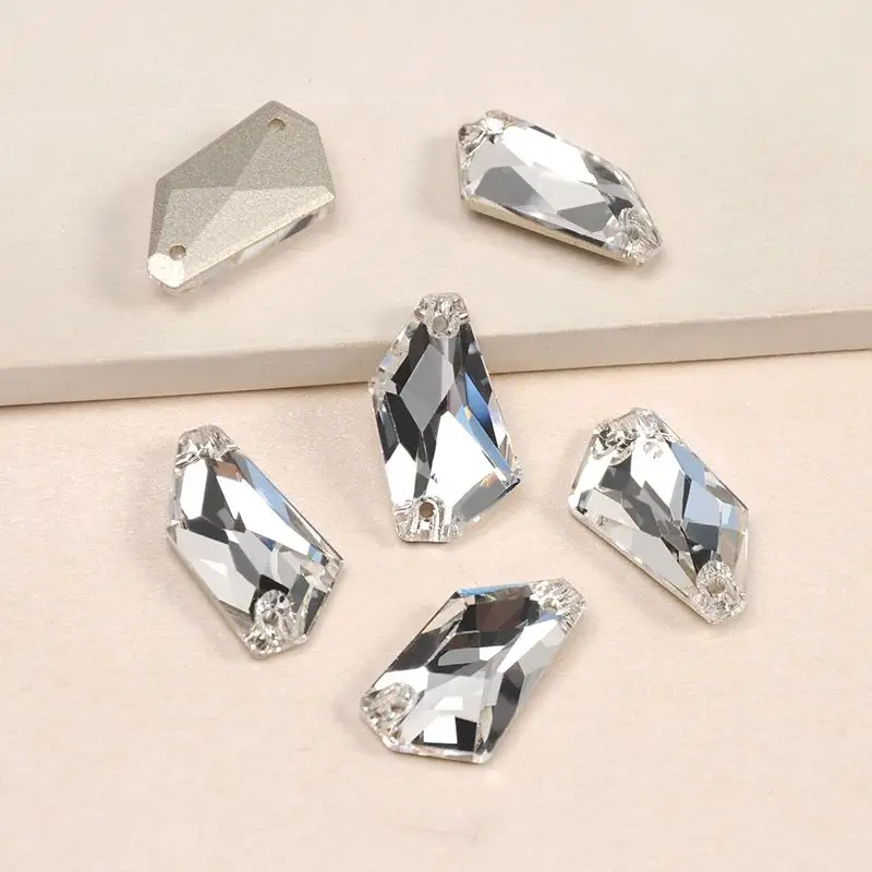 3267 De-Art Glitter Sew on Rhinestones Crystal Clear Crystal AB Sew on Strass for Garment Dress Jewelry Decoration
