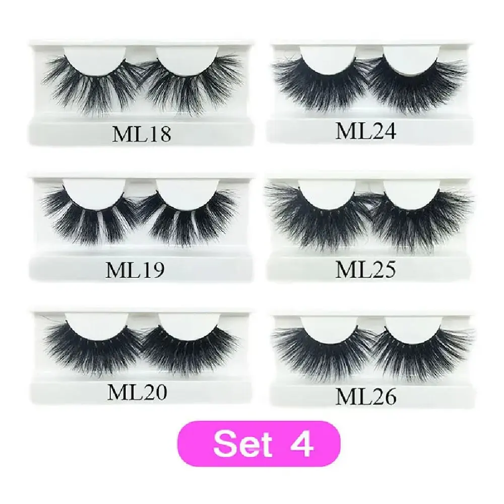 25mm Mink Lashes Eyelash Extension Supplies Bulk Items 20/30 Pairs Wholesale Lots Make Up 3D Mink Lashes  Eyelashes Box Package