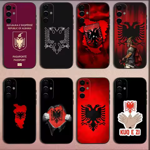 Albania Albanians Flag Phone Case For Samsung S25,S24,S21,S22,S23,S30,Ultra,S20,Plus,Fe,Lite,Note,10,9,5G Black Soft Cover