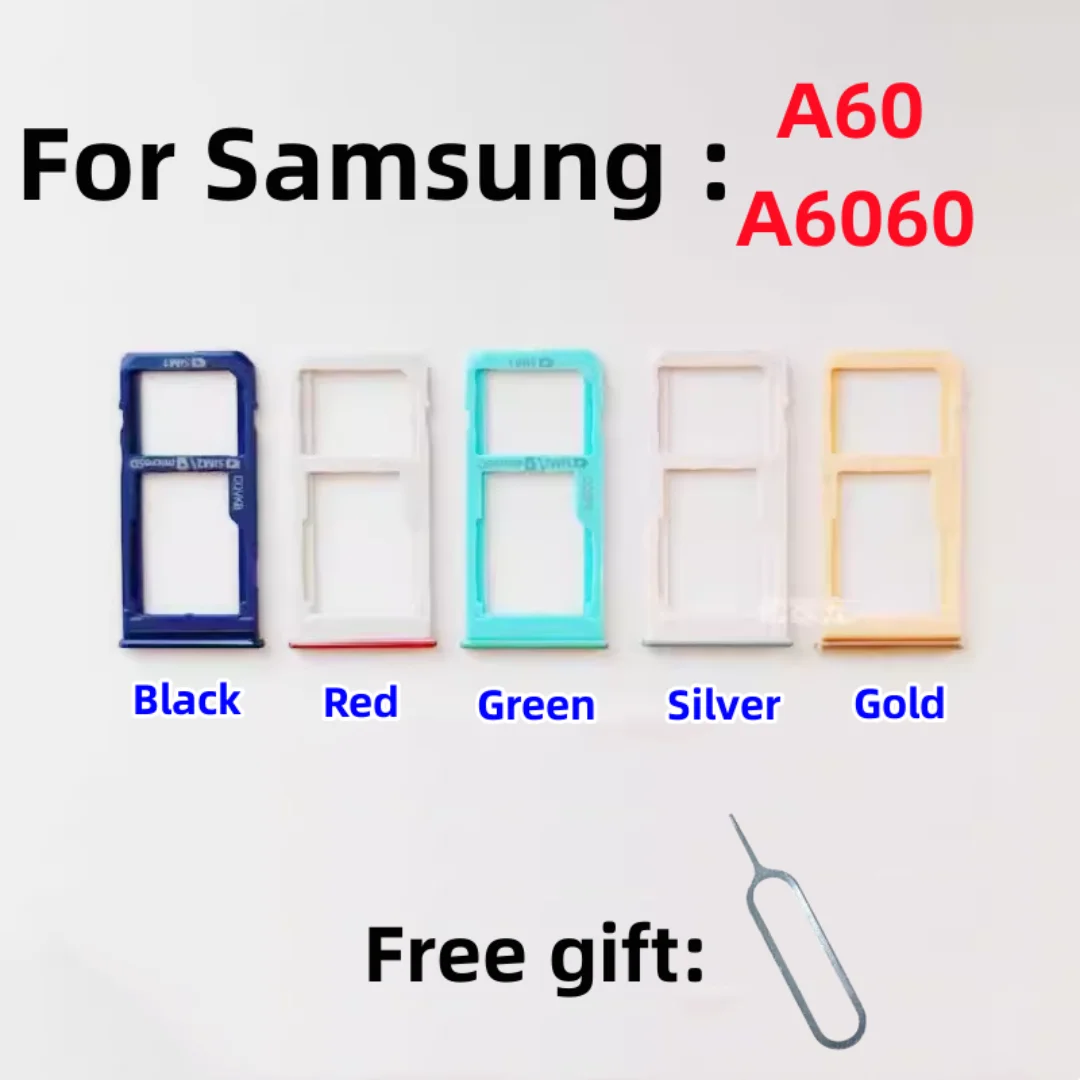 SIM Card SD Card Tray chip slot drawer card Holder For Samsung Galaxy A60 A6060 SM-A606 A606F/DS drawer chip card tray