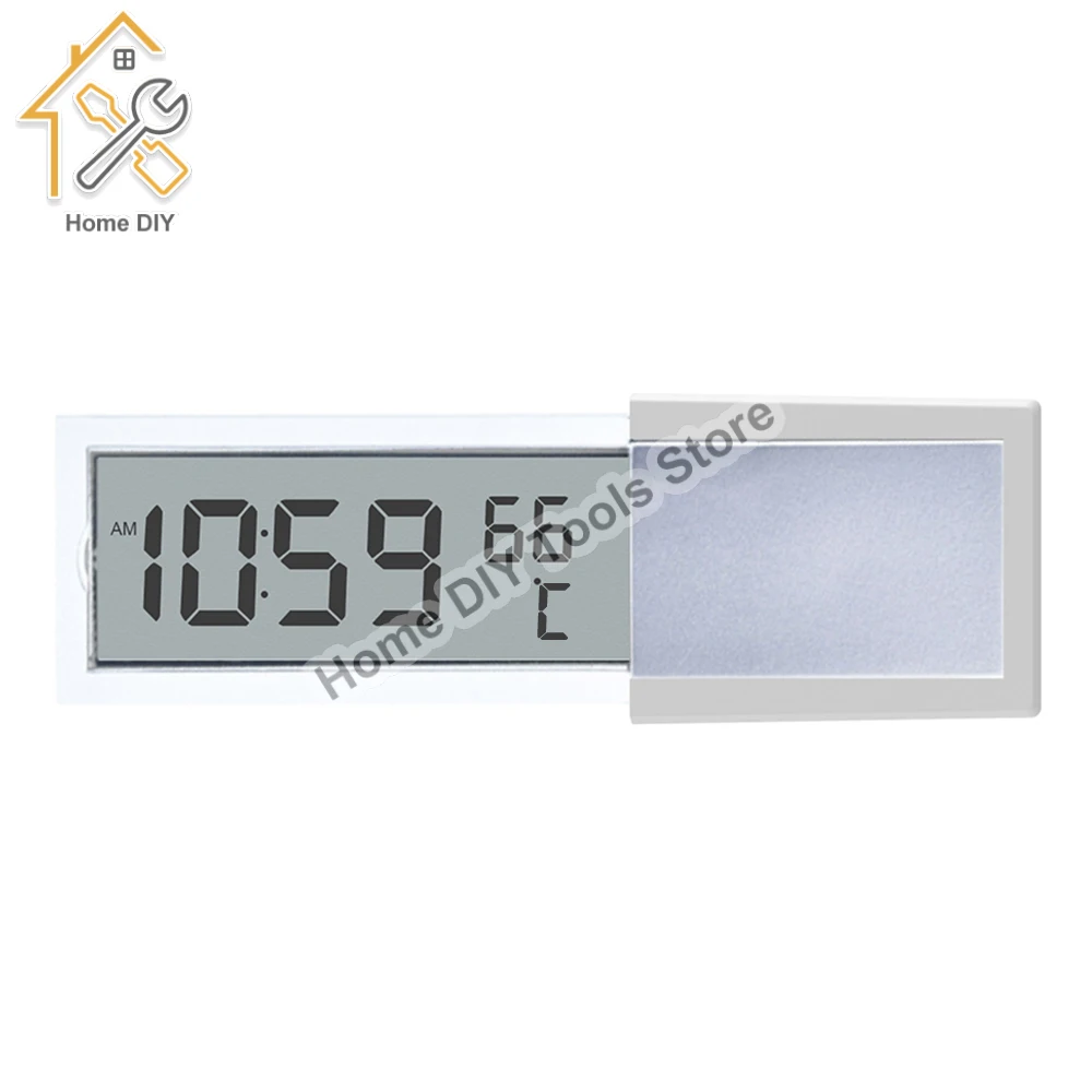 LCD Display Digital Car Clock Thermometer Temperature Meter Gauge Auto Mini Clock Monitor for Truck Car