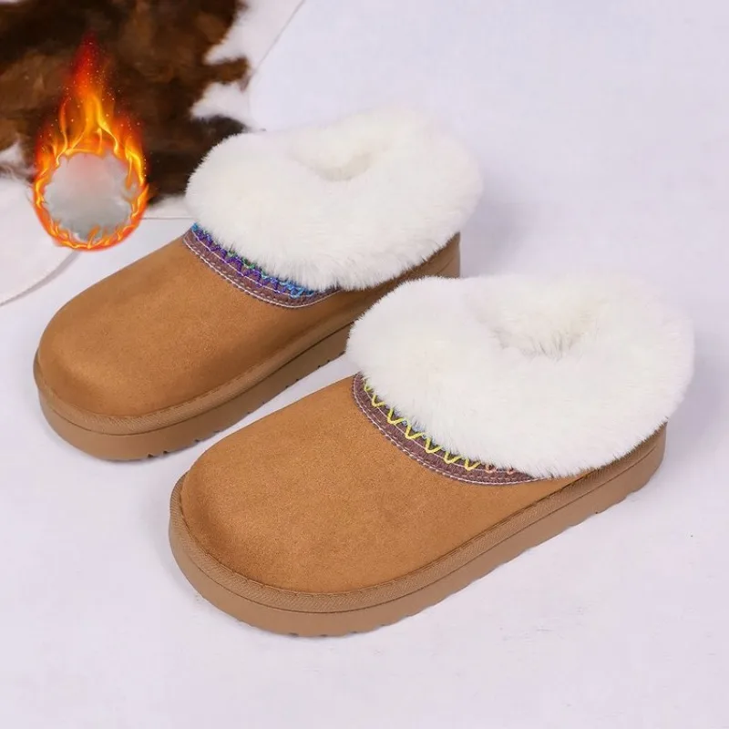 

2026 New Winter Plush Slip-On Cotton Shoes Fully Enclosed Heel Cotton Slippers for Men & Women Warm Indoor Outdoor House Shoes