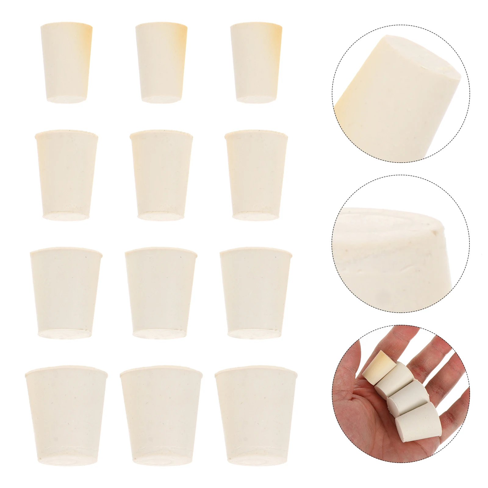 

25 Pcs Test Tube Plugs Rubber Bottle Stopper High Temperature Resistance Beige Accessories