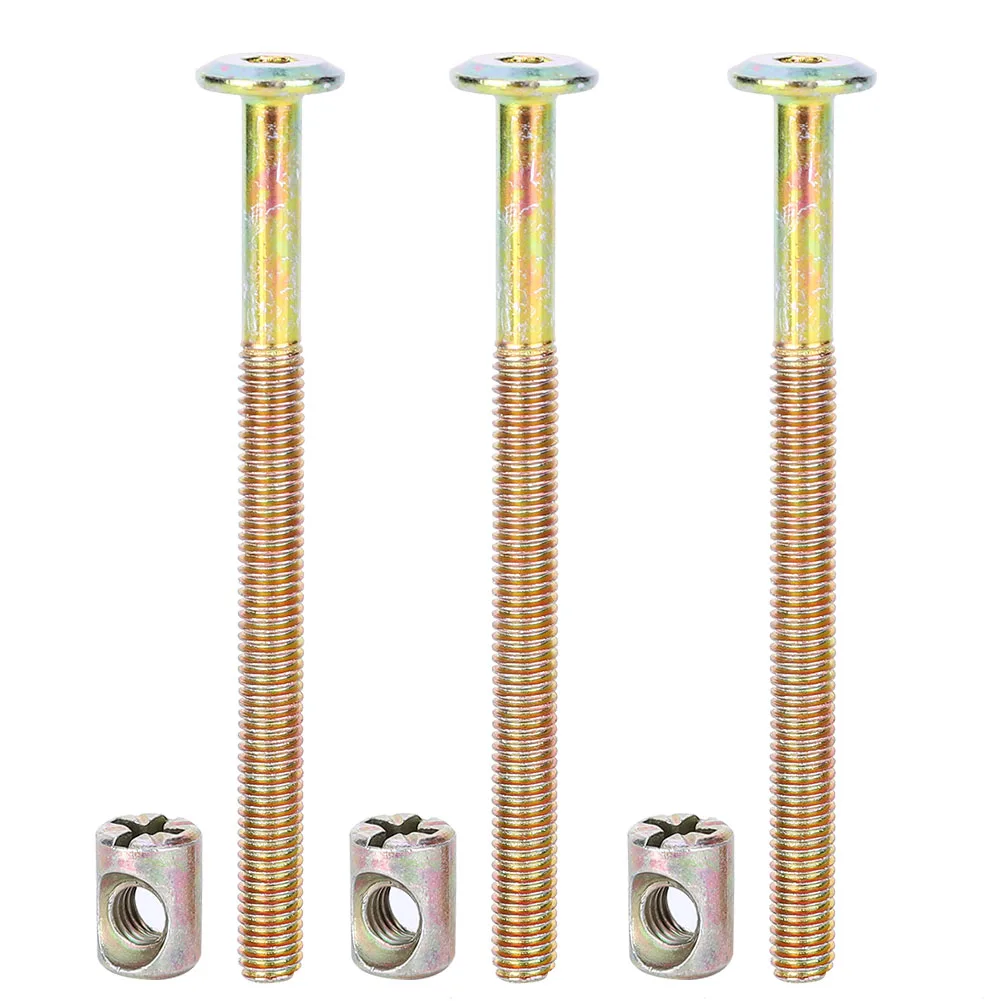 10 قطعة M6 الكربون الصلب الأثاث البراغي المسمار مع برميل المكسرات وتد الجوز موصل السحابة #2