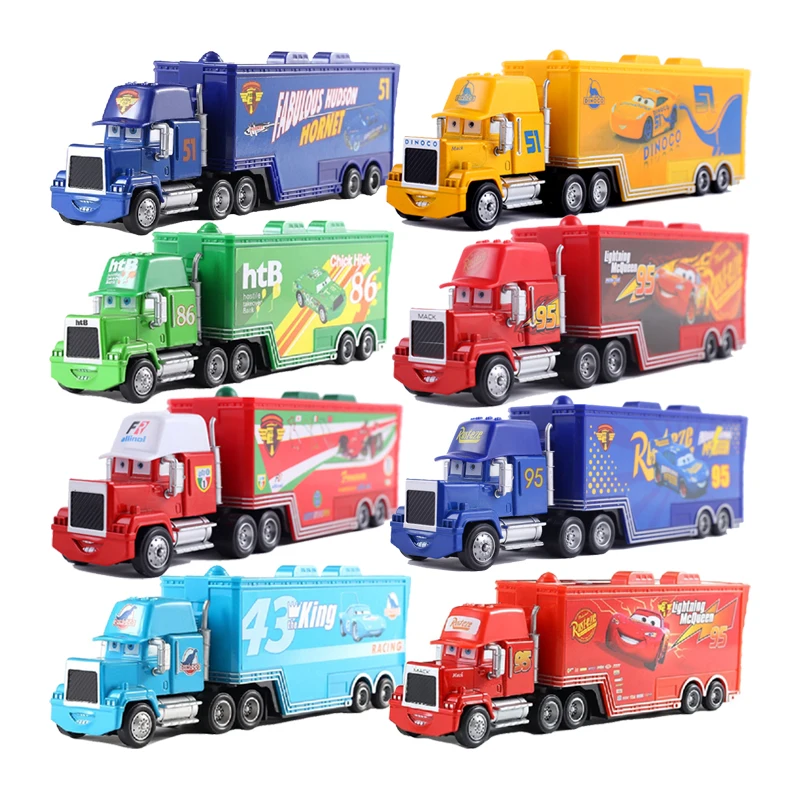 Disney Pixar Cars 3 Cars 2 Cruz Ramirez Mack Uncle NO.51 Dinoco Truck 1:55 Diecast Metal Alloy Model New Year Toys For Kids