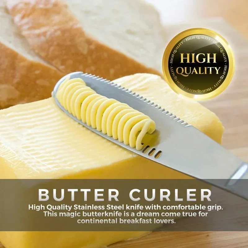 Buttermesser mit Loch, Käse- und Dessertmesser, Professionelles Edelstahl-Marmeladenmesser, Tischbesteck, Toastmesser, für Sahne und Brot, Küchenwerkzeuge