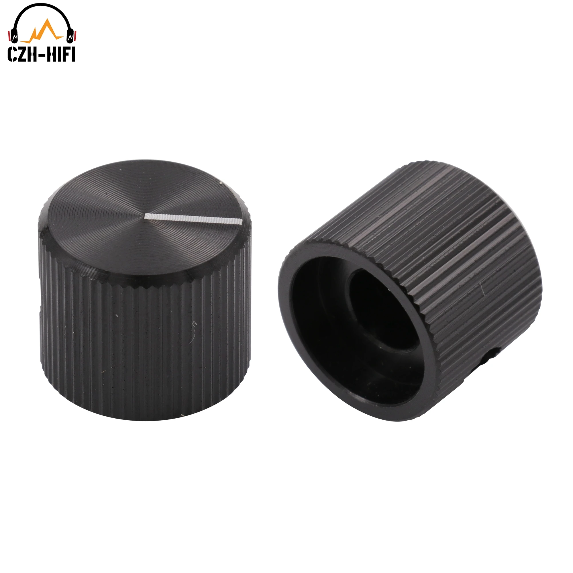 10 stücke Mini CNC Maschine Solide Aluminium Zeiger Knopf Knopf Kappe Gitarre AMP DJ Mixer Radio CD DAC Drehschalter EIN AUS 6,00mm Loch – Detail 1