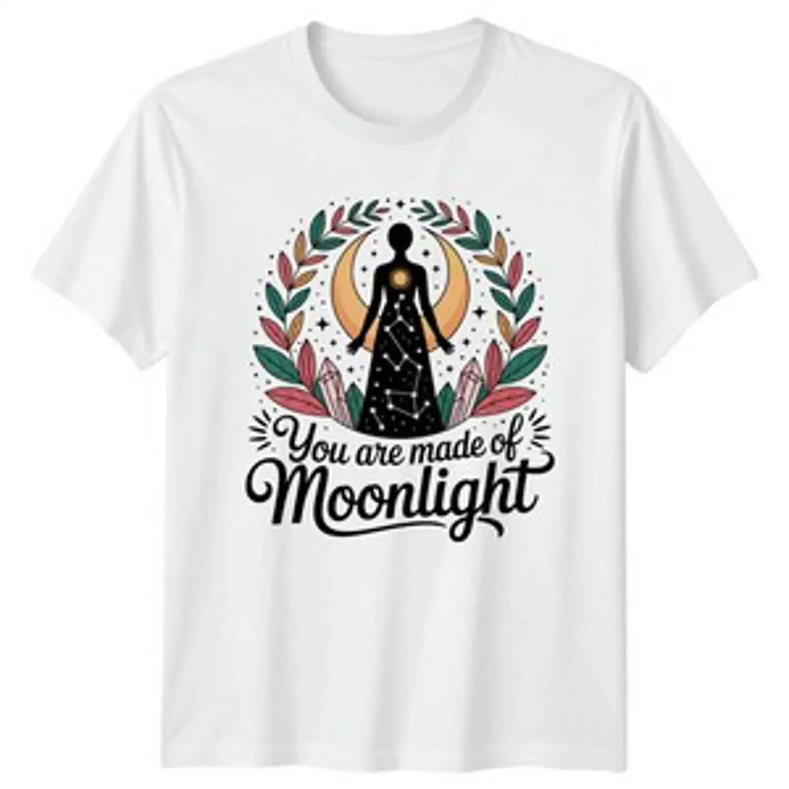 You Are Made Of Moonlight Damen T Shirt Celestial Spiritual Geburtstag Geschenk vintage Washed Breathable Unisex Stretched