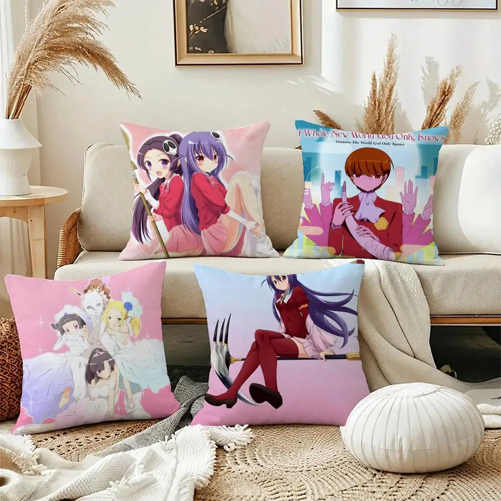 Smart Anime World God Cushion Cover Short Plush Pillowcase, Washable Wrinkle Resistant Cover for Bedroom Gift
